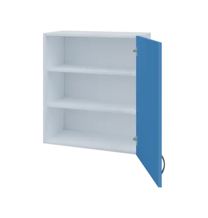 MH - 65D horní skříňka, 1-dveřová, pravá, 770x654x440, korpus bílý, dvířko pastelově modrá